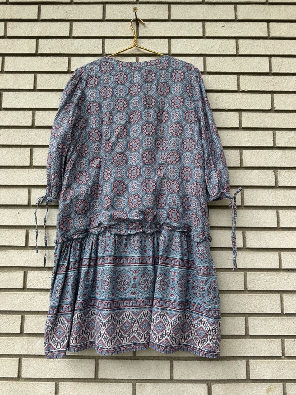 Sundance Zuri Discovery Cotton Boho Mini Dress Mosaic Medallion XL Cottagecore - Picture 10 of 11
